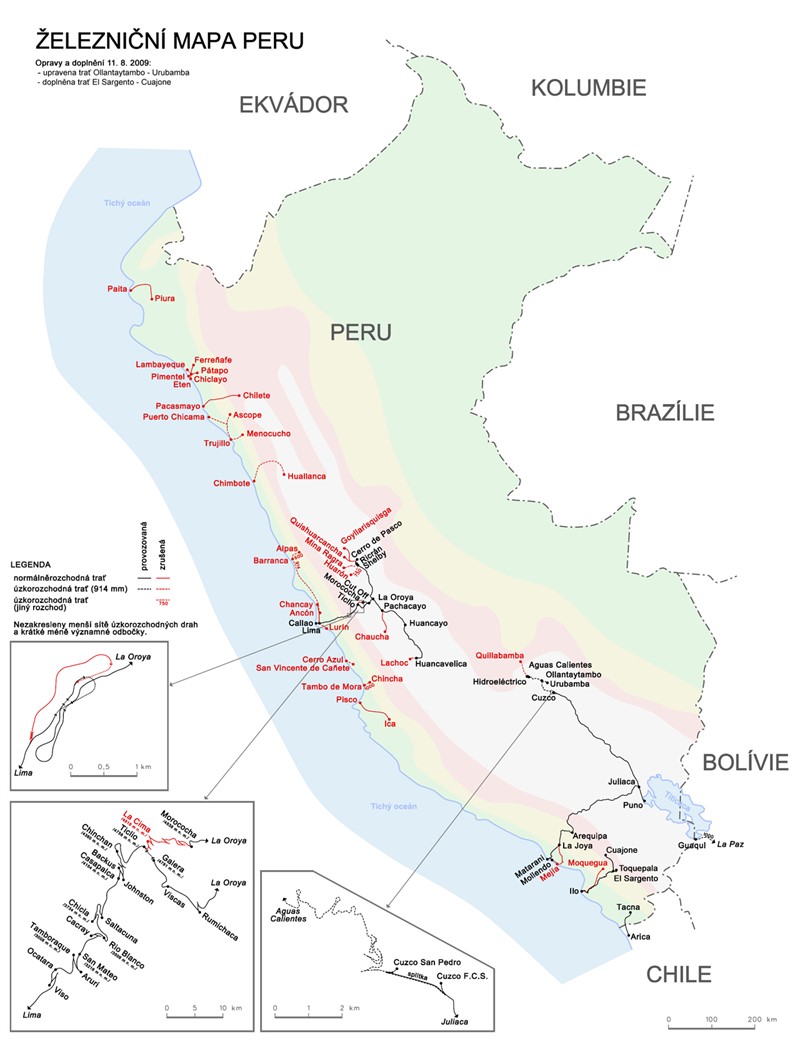 Přehled železnic v Peru