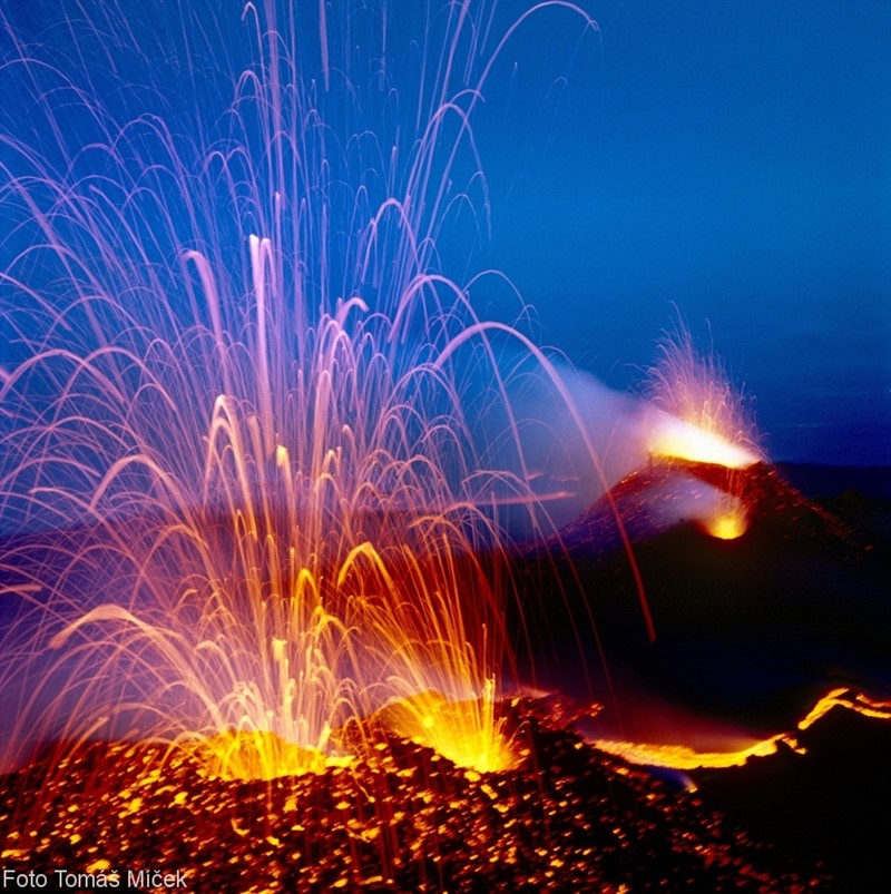 Etna - trhlinová erupce 1971 (Sicílie)