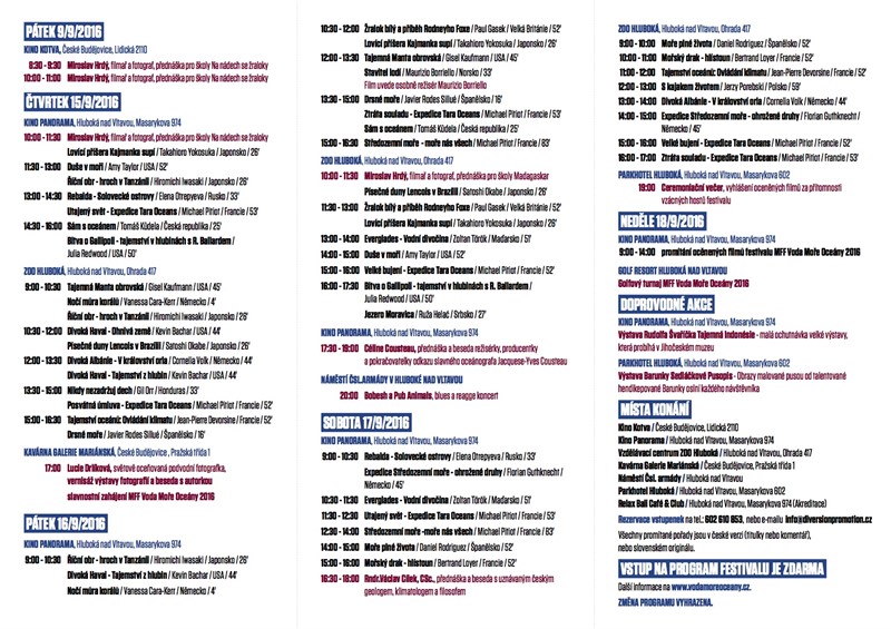 Kompletní program festivalu.