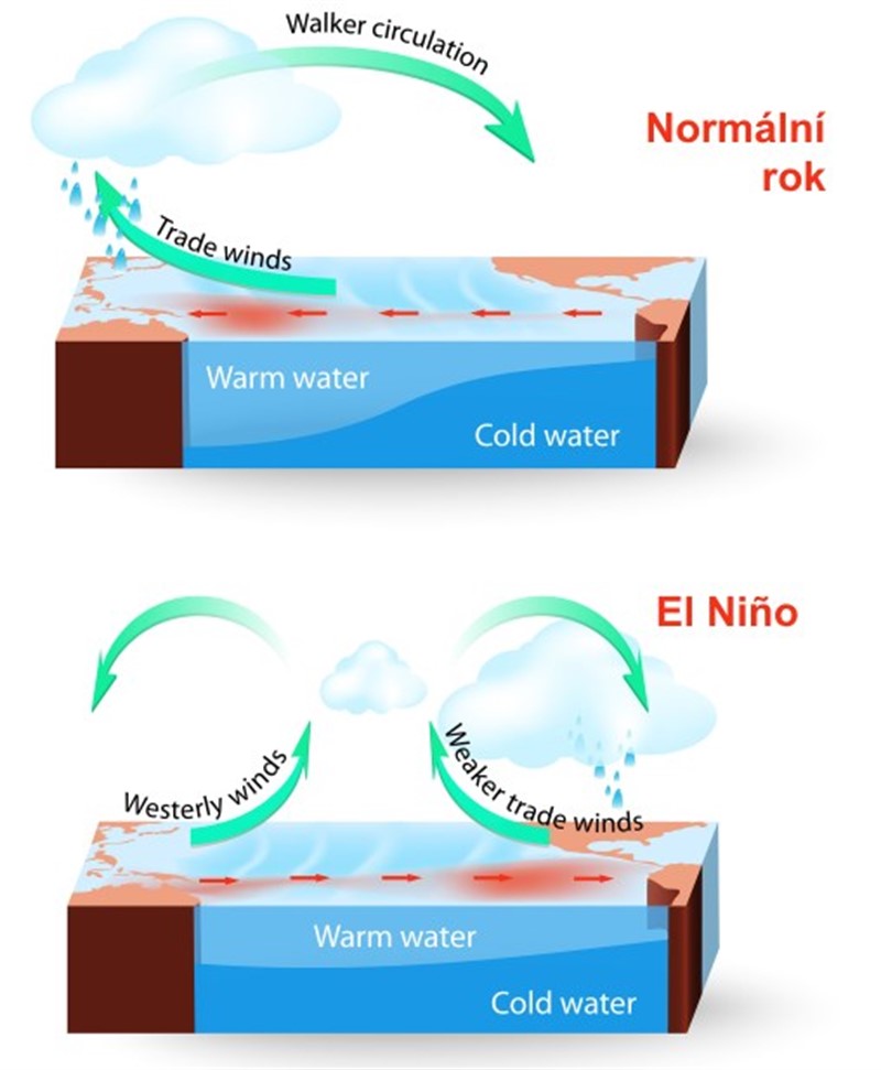 Schéma jevu El Niño | www.meteocentrum.cz