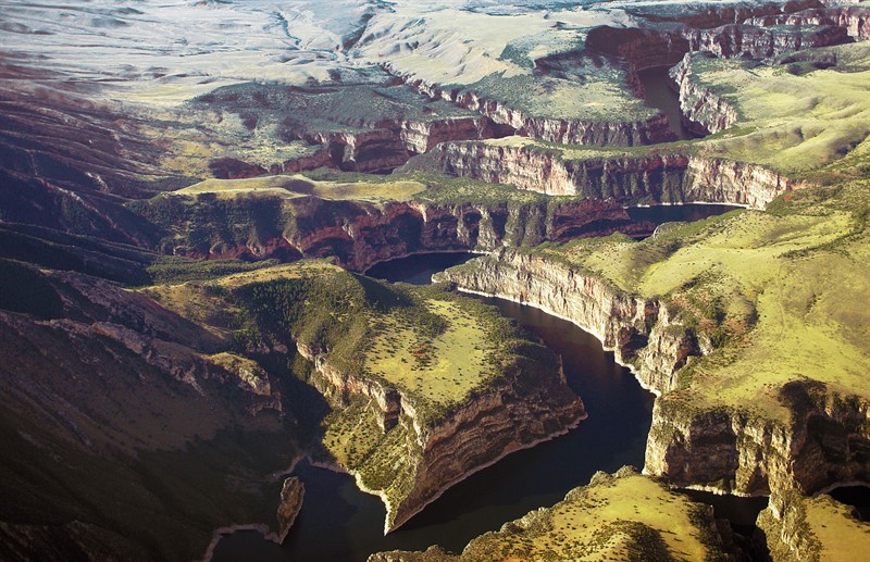 Bighorn Canyon na řece Bighorn, Montana, USA